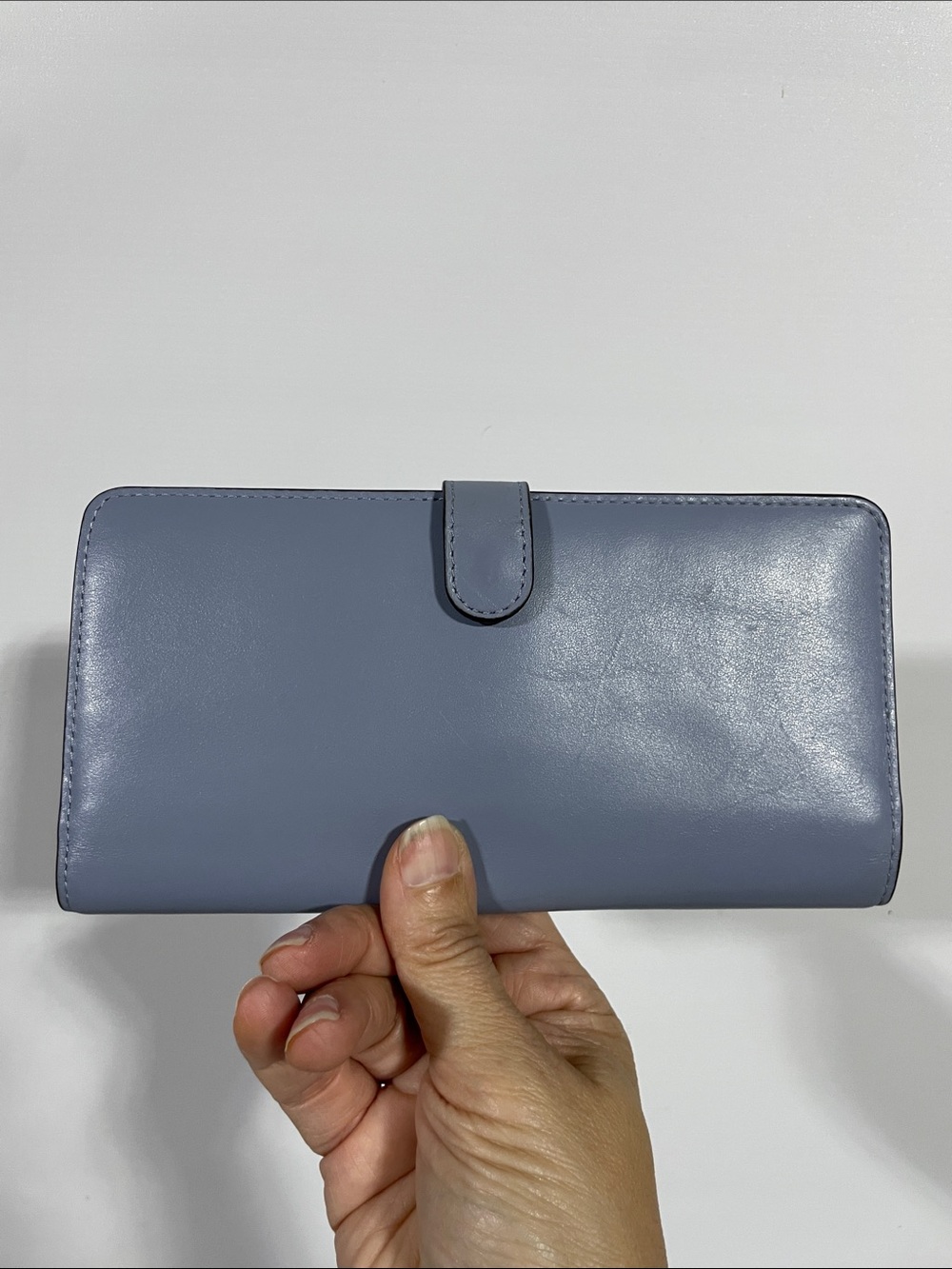 Coach Leather Zip Wallet - Dusty Blue Gray - Picture 4 of 7